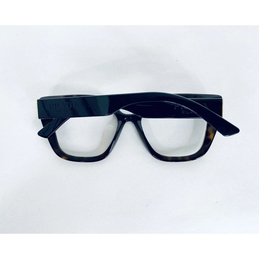 Prada Brown Tortoise Black Cat Eye Glasses Italy SPR24X 2AU-6S1 52 18 140